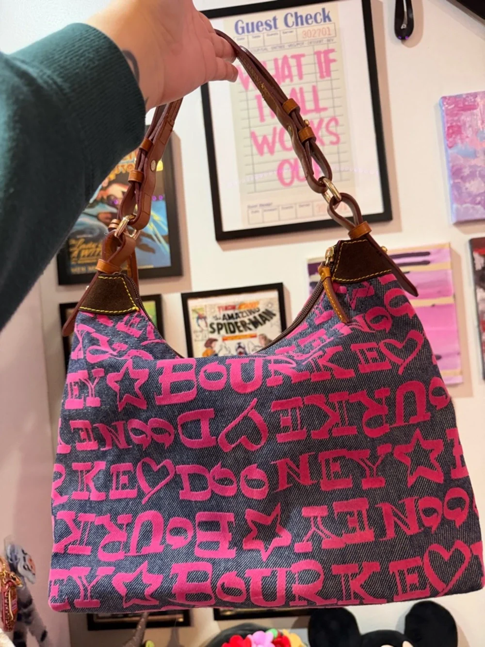 ON HOLD FOR AJAY DONT BUY! Dooney & Bourke Pink Logo Canvas Hobo - Picture 2 of 11